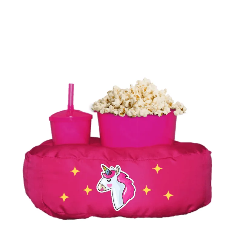 Almofada Porta Pipoca Rosa Infantil Unicórnio