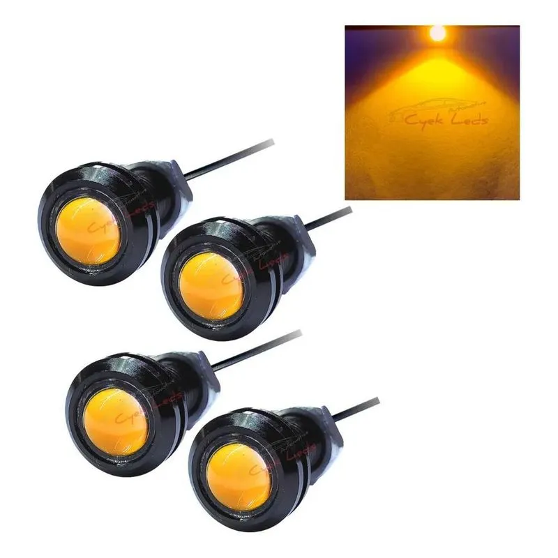 3x Led Grade Dianteira Luz Diurna Âmbar Caminhonete 4pç 18mm