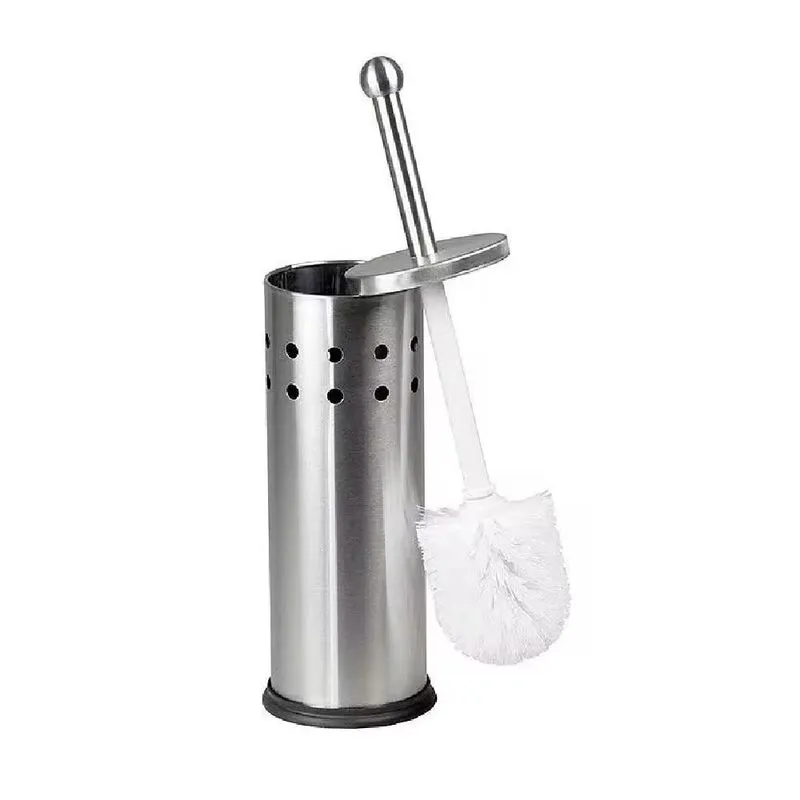 Escova Sanitaria Em Inox Com Suporte Aco Limpador De Vaso