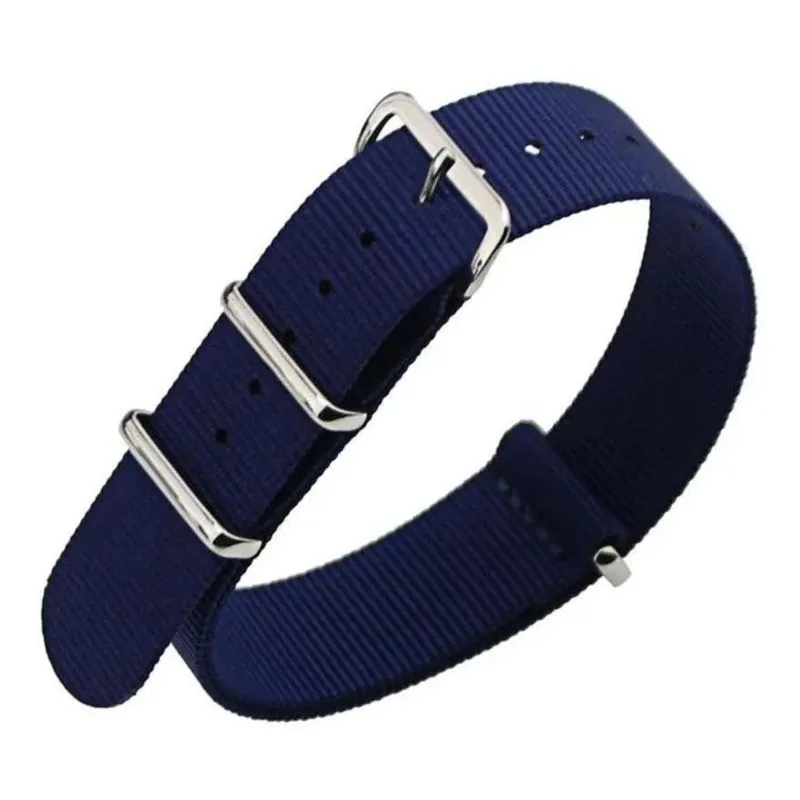 Pulseira Nato Zulu Nylon Militar Cor Azul Escuro 22mm