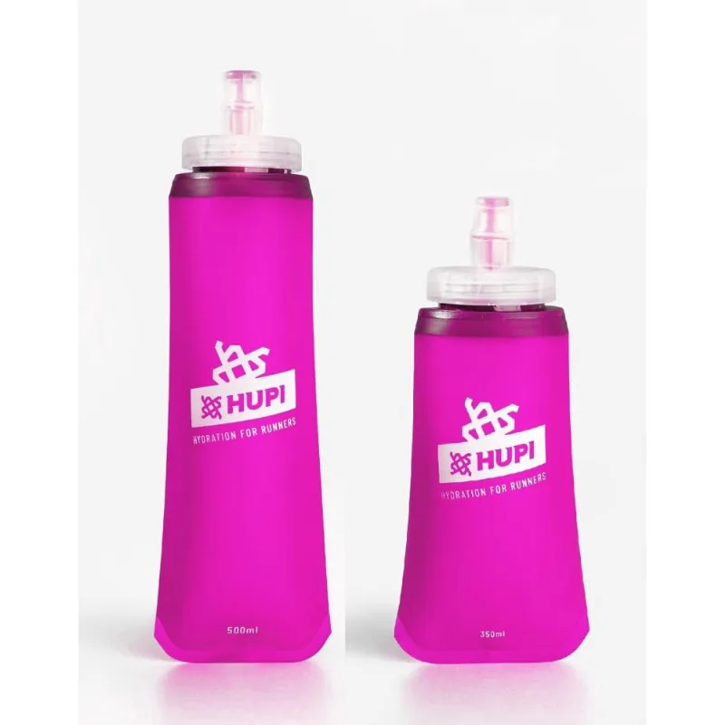 Kit Garrafas Dobráveis Soft Flash hupi Rosa 350ml + 500ml