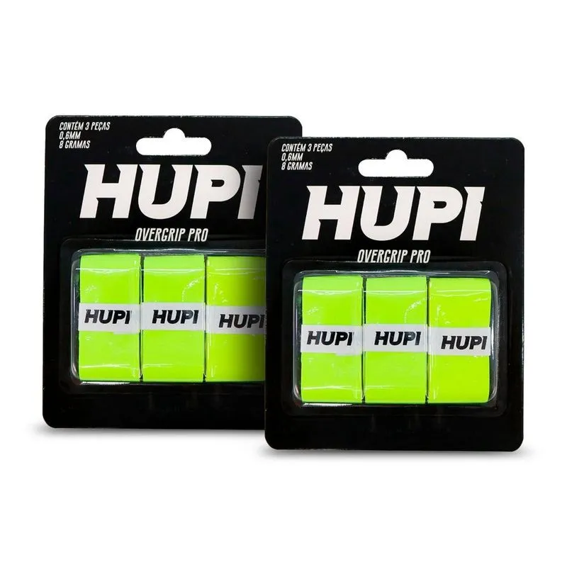 Kit 02 Overgrip hupi Pro Amarelo Pack 03 Unidades