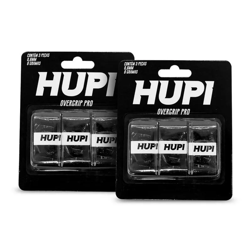 Kit 02 Overgrip hupi Pro Preto Pack 03 Unidades