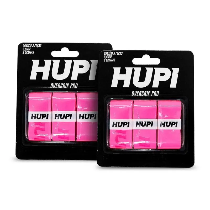 Kit 02 Overgrip hupi Pro Rosa Pack 03 Unidades