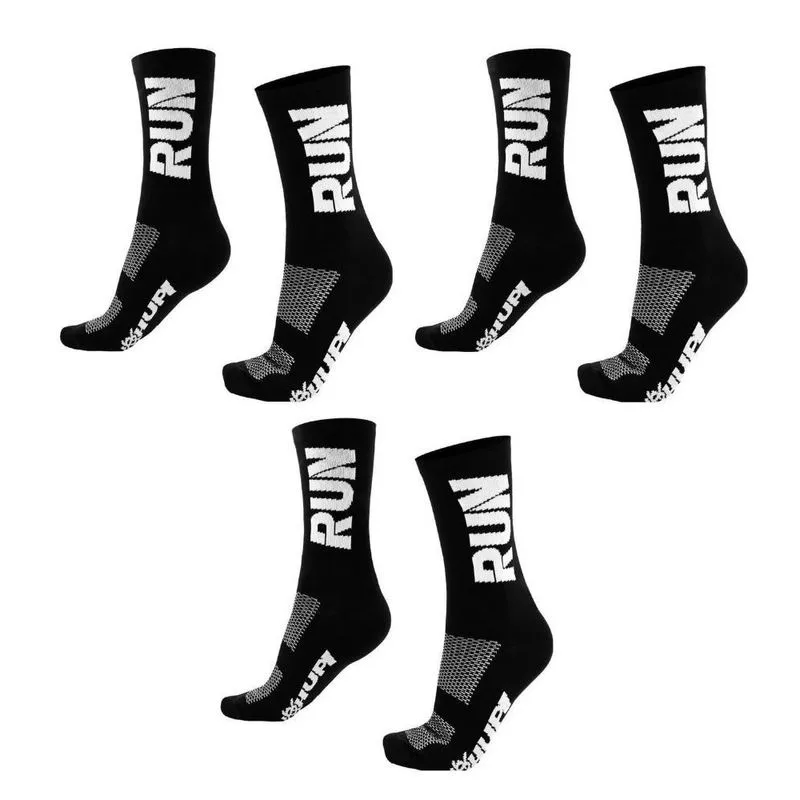 Kit 3 Pares Meias de Corrida Hupi Run Cano Médio 36-42 Conforto e Performance