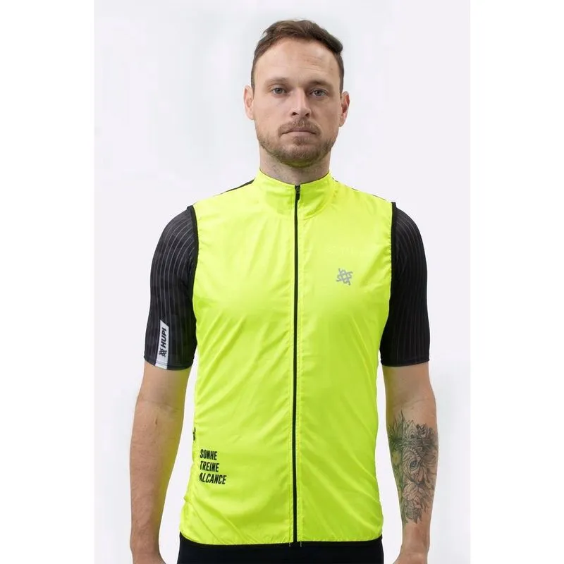 Colete Corta Vento hupi Sonhe/Treine/Alcance - Amarelo Neon