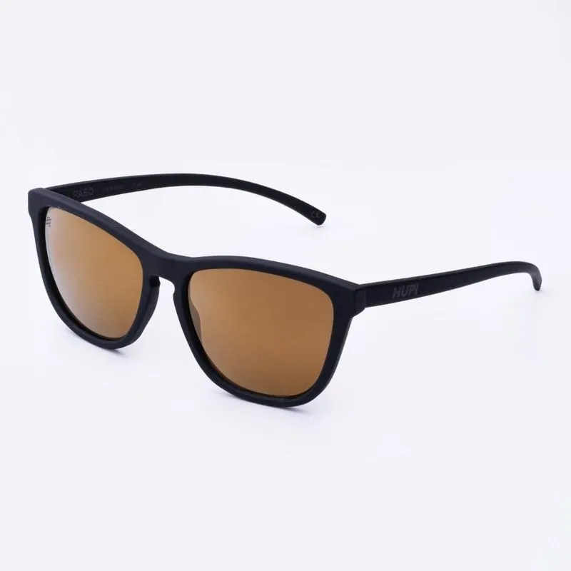 Óculos de Sol hupi Paso Preto Fosco Lente Dourado