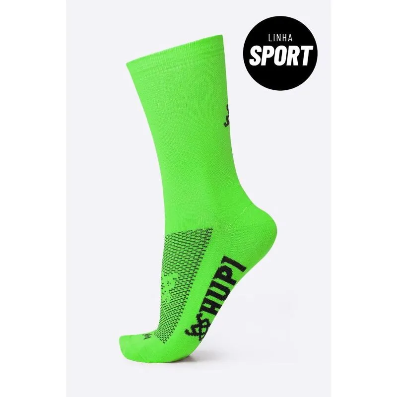 Meia hupi Sport Verde Neon Liso