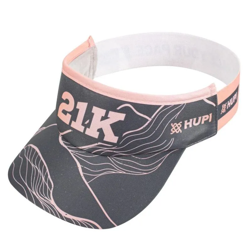 Viseira para Corrida hupi 21k Ibira Preto e Rosa