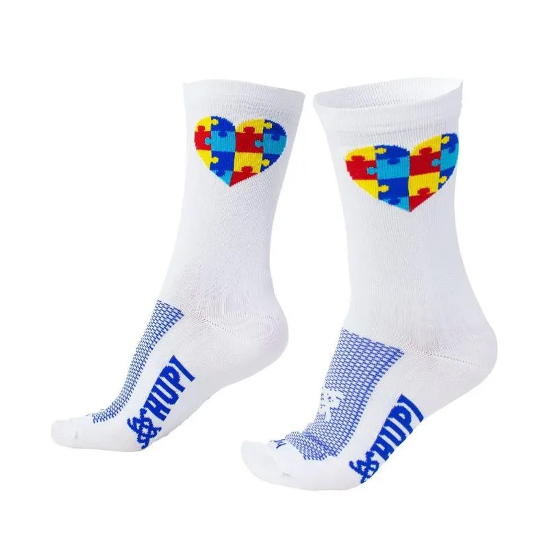 Meia hupi Tea Autismo Heart Branco