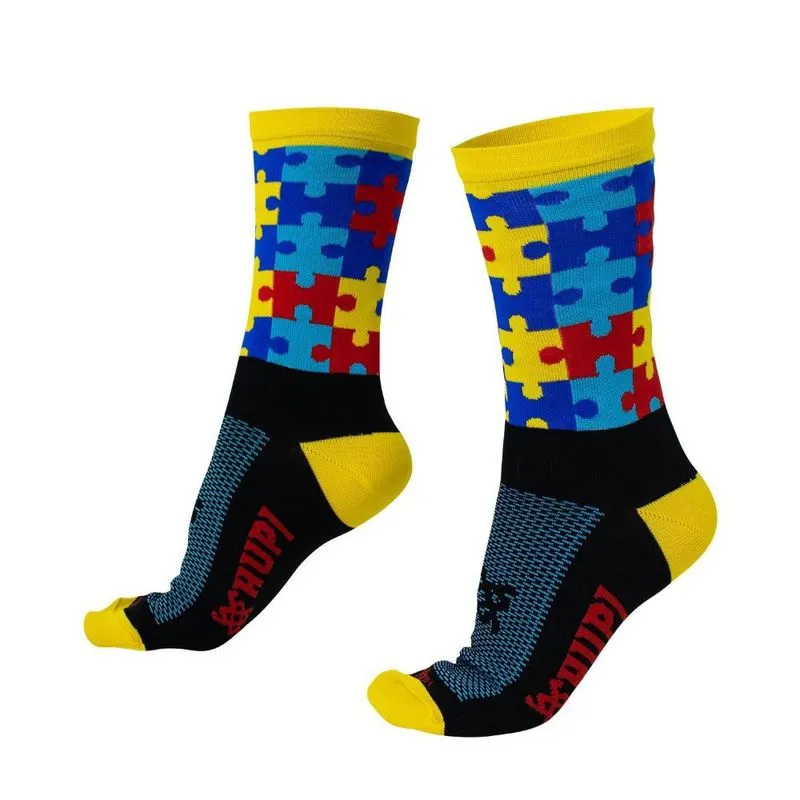 Meia hupi Tea Autismo Colorida