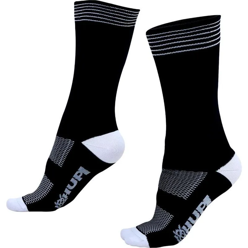 Meia hupi Supreme Preto Listra Branca - Tamanho Plus 42-46