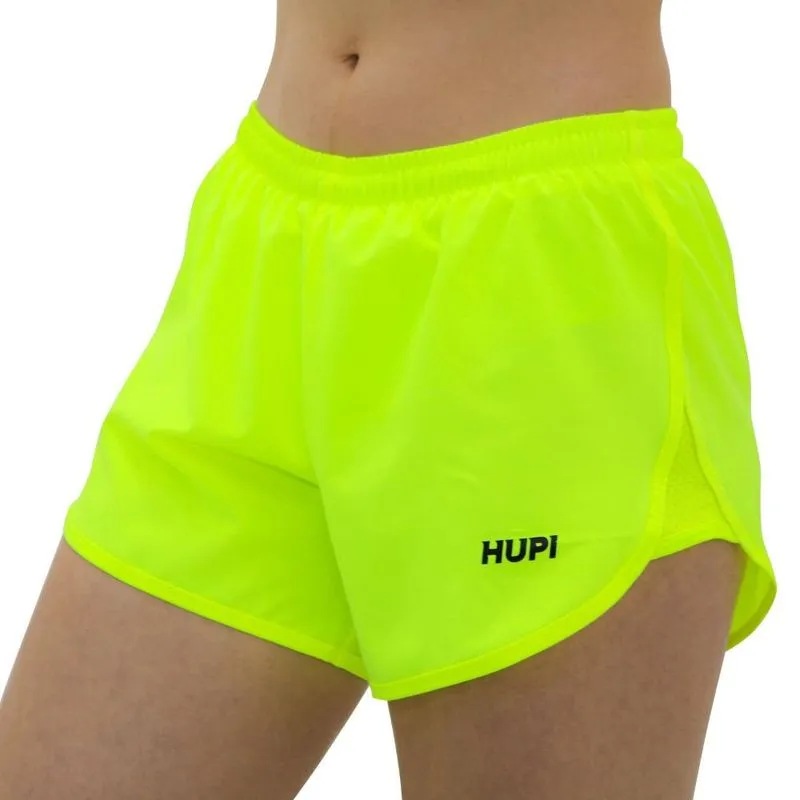 Shorts Feminino Corrida Curto Hupi Donna Amarelo Neon