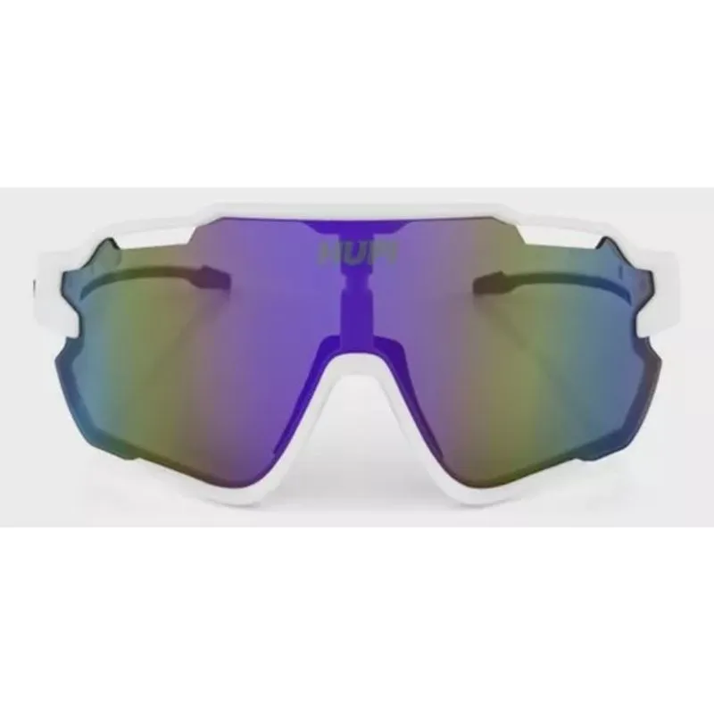 Óculos Esportivo Hupi Tunder Branco, Lente Roxo Espelhado