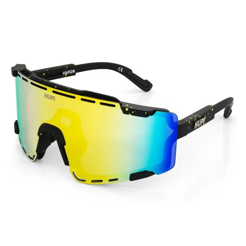 Óculos de Sol hupi Vapor Preto e Amarelo - Lente Amarelo Espelhado