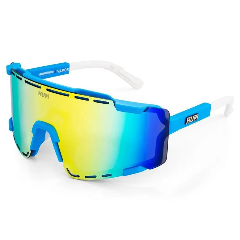 Óculos de Sol hupi Vapor Azul e Branco - Lente Dourado Espelhado