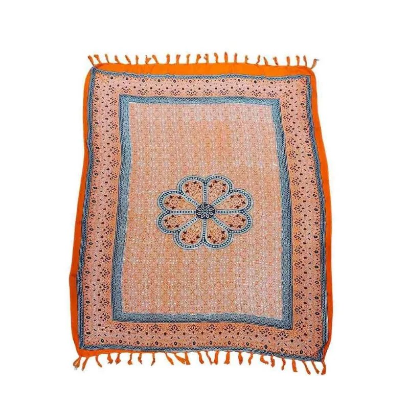 Canga De Praia 100% Viscose - Mandala Flor Coral 1,60mx1,10m