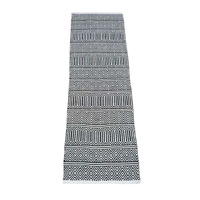 Passadeira Kilim Anand 100% Algodão Preta 60x1.80m
