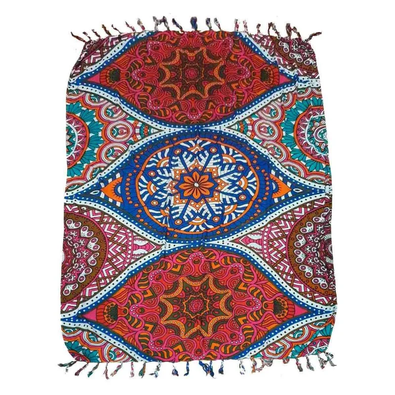 Canga De Praia 100% Viscose - 3 Mandalas Rosa 1.60mx1.10m
