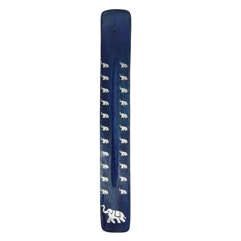Incensário Vareta De Madeira Com Elefante Azul 26cm