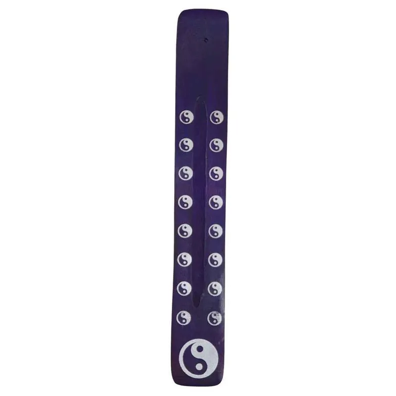 Incensário Vareta De Madeira Yin Yang Roxo 26cm