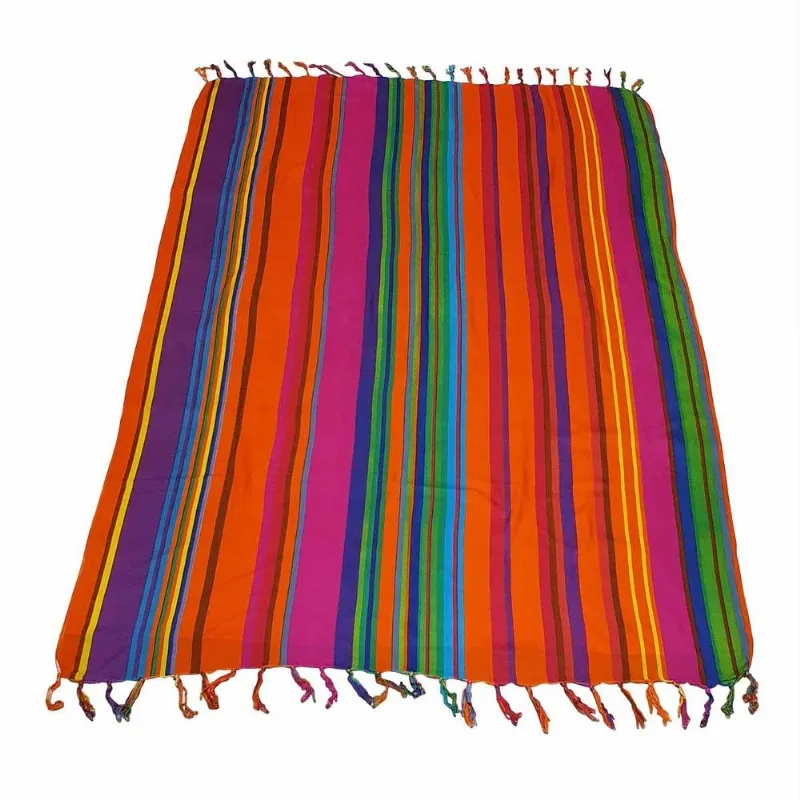 Canga De Praia 100% Viscose Listras - Com Franja 1.60mx1.10m