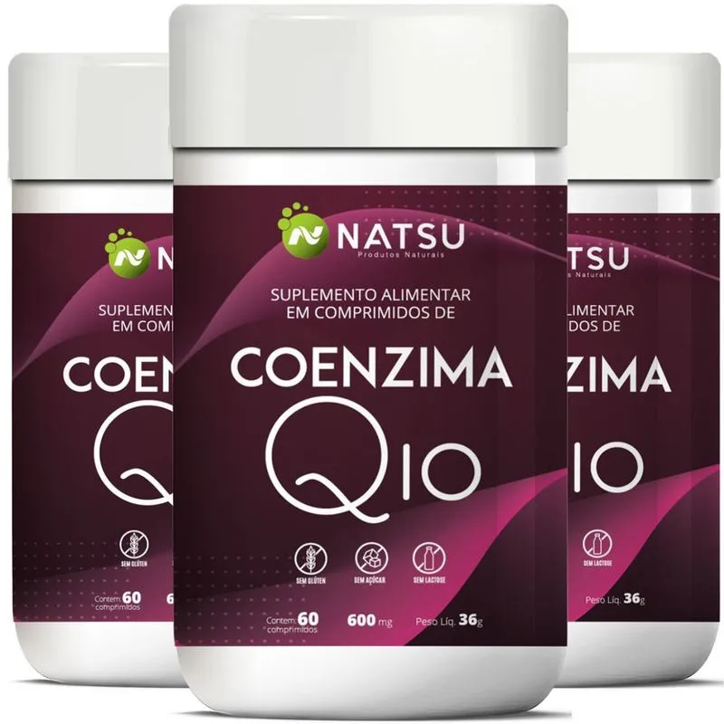 Kit 3 Potes Coenzima Q10 Coq10 100mg Vitamina E 60 comprimidos