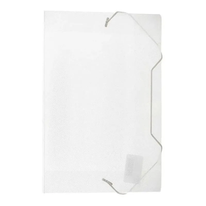 3x Pasta Com Elástico Ofício Transparente Acp Fina Com 10 Un