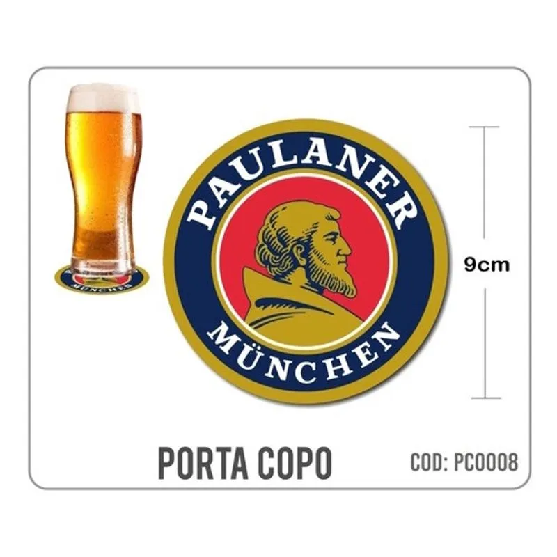 8 Bolachas Porta Copo Emborrachado - Paulaner Munchen Oferta