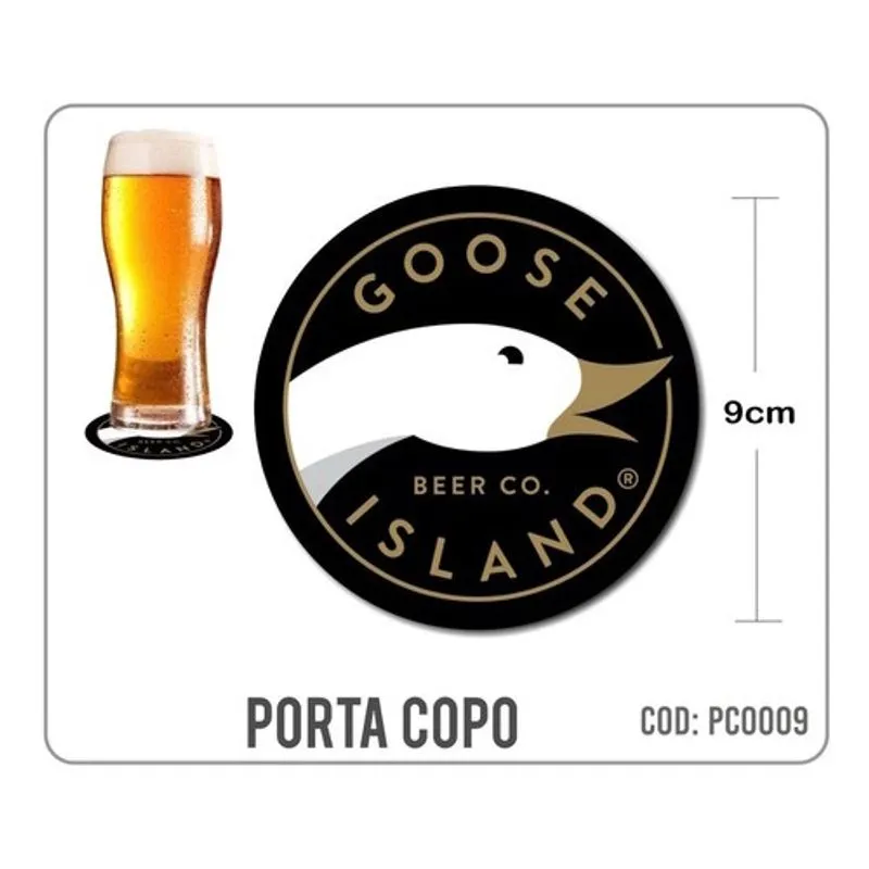 8 Bolachas Porta Copo Emborrachado - Goose Island - Oferta