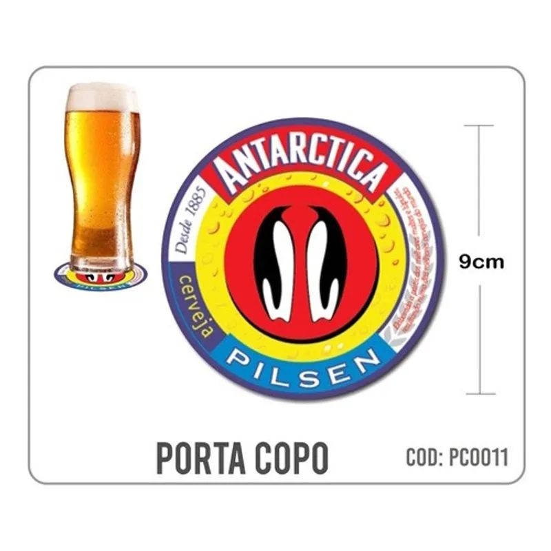 8 Bolachas Porta Copo Emborrachado - Antártica - Oferta