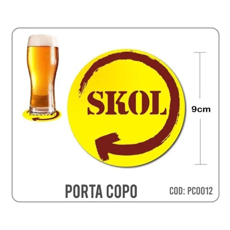 8 Bolachas Porta Copo Emborrachado - Skol - Oferta