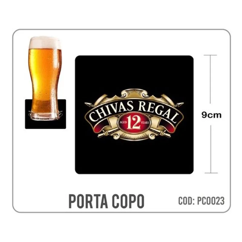 4 Bolachas Porta Copo Emborrachado - Chivas Regal - Oferta
