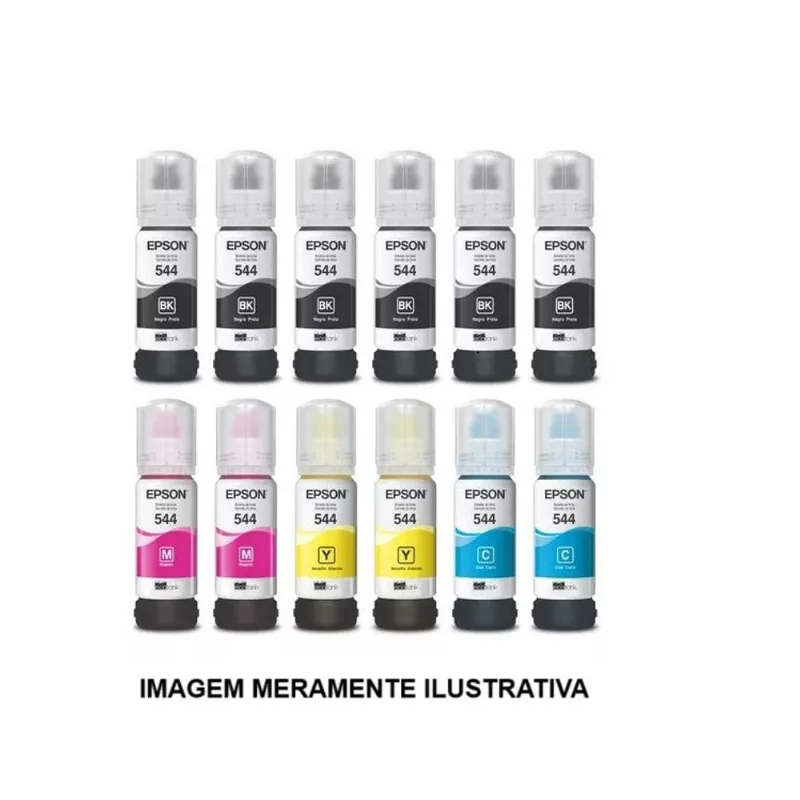 Kit 12 Refil Tinta Para T544 L3110 L3150 L3250 Color
