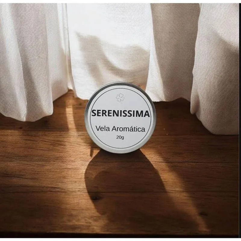 Kit 50 Velas Aromáticas Mini Lata Sereníssima Cera De Coco 20g Alecrim Artesanal Personalizável