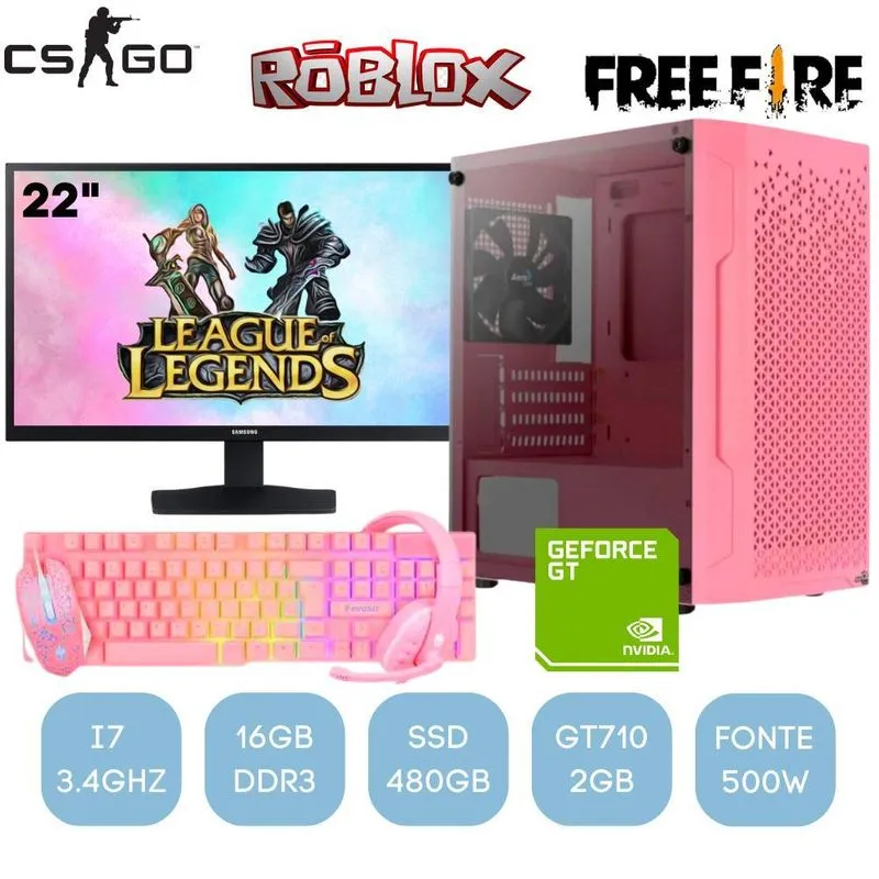 Computador Gamer Completo I7 16gb Ssd 480gb Placa Gt710 +