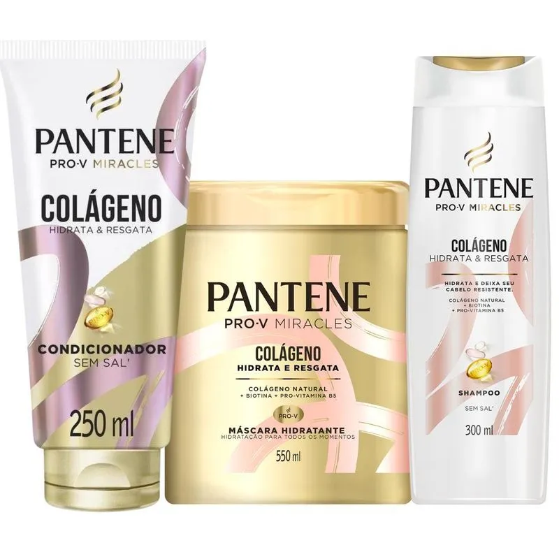 Kit Pantene Colageno Miracles Hidrata Resgata Pro Vitamina