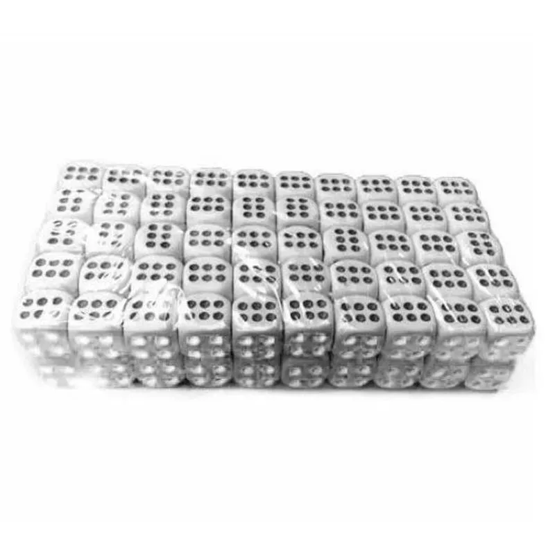 Dado Branco 6 Faces Lados 16mm Rpg Jogos 50 Peças