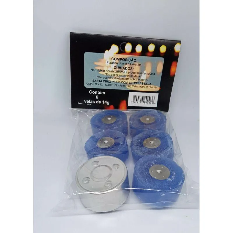 Velas Rechaud Flutuante Azul Escuro Decoração Porta-vela 6un