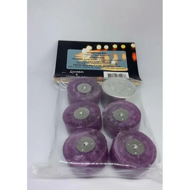 Velas Rechaud Flutuante Roxa Decoração Com Porta-vela 6un