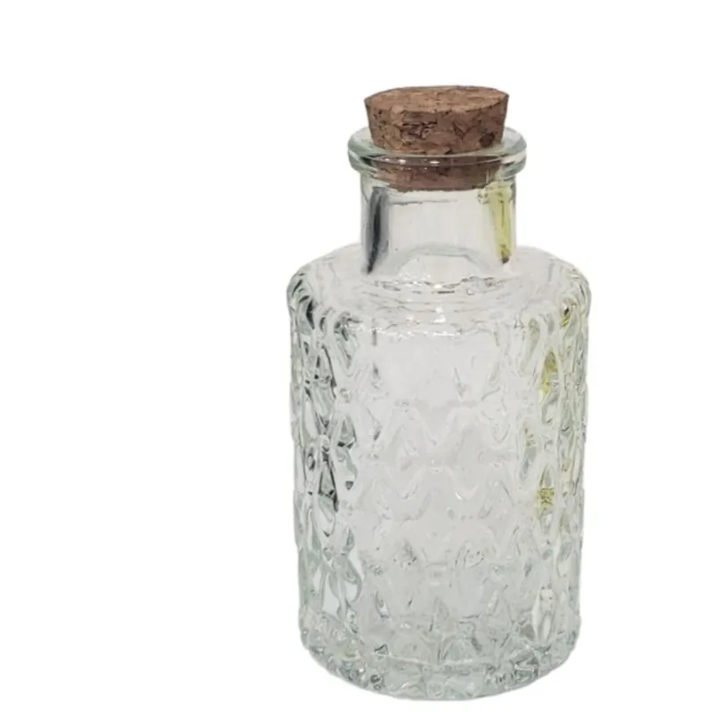 Kit 40 Garrafa Vidro Trabalhado Tampa Rolha Cortiça 100ml
