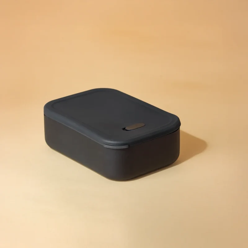Super Lunch Box Recipiente de Silicone com Divisória 950ml Preto