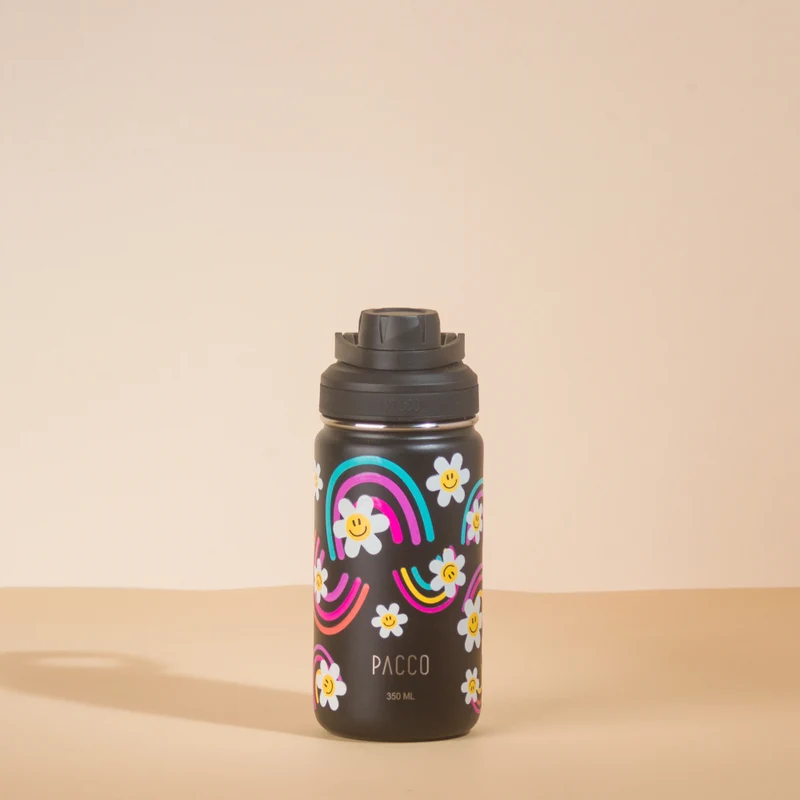 Garrafa Térmica Hydra V2 Estampada 350ml Arco-Íris Preto