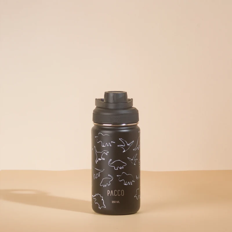Garrafa Térmica Hydra V2 Estampada 350ml Dino Preto