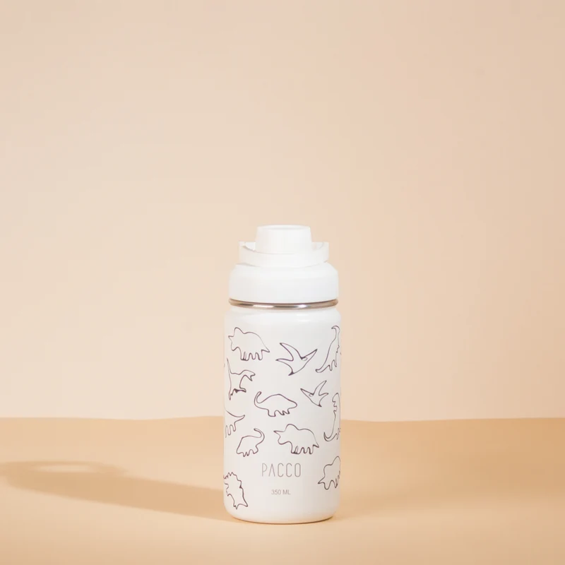 Garrafa Térmica Hydra V2 Estampada 350ml Dino Branco