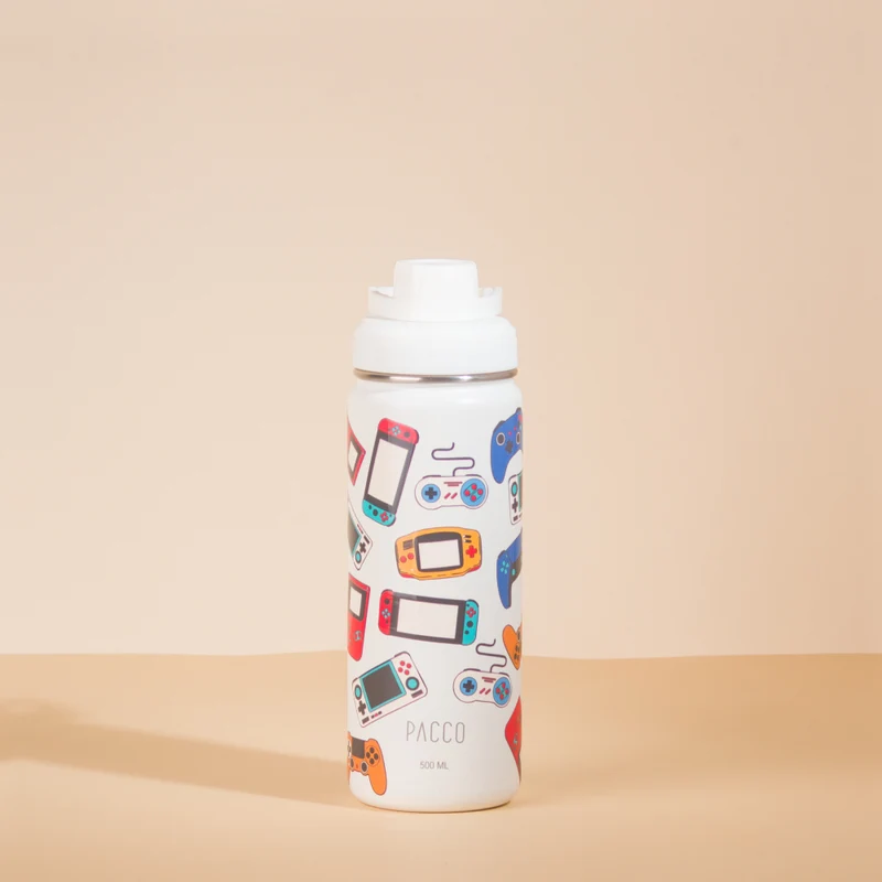 Garrafa Térmica Hydra V2 Estampada 500ml Gamer Branco