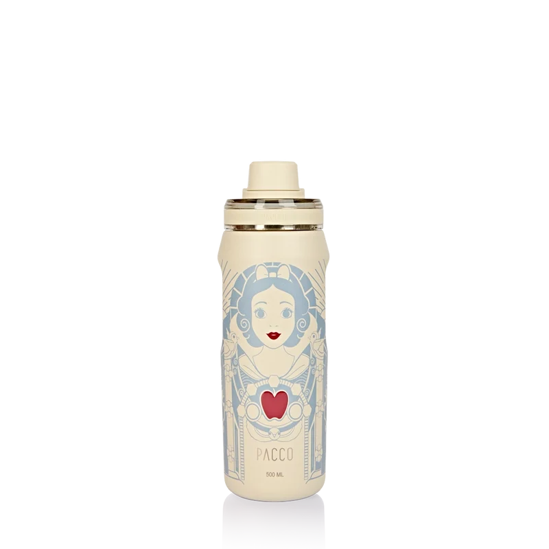 Garrafa Térmica VYTA Princesas Disney 500ml / Branca de Neve Art Deco / Creme