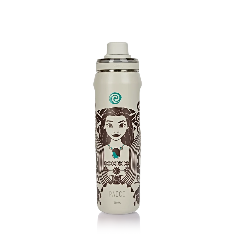 Garrafa Térmica VYTA Princesas Disney 650ml / Moana Art Deco / Creme