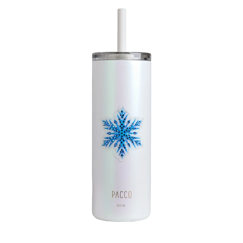 Copo Térmico Slim Cup com Canudo Disney com cristais Swarovski® 600ml / Frozen