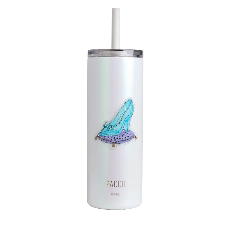 Copo Térmico Slim Cup com Canudo Disney com cristais Swarovski® 600ml / Cinderela